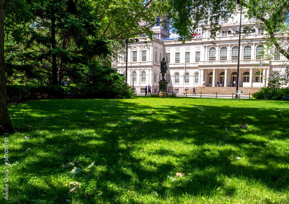 Canvas Prints the park in front of City Hall downtown Manhattan New York City