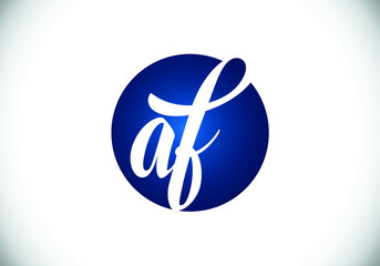 A F letter sign symbol. Initial Letter A F Logo Design Vector Template. Monogram logo