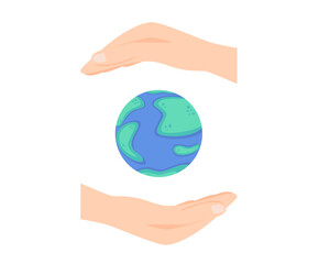 International Day for the Preservation of the Ozone Layer, globe, hands isolated