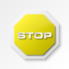 STOP icon, No entry icon, road sign, danger badge