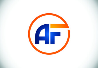 A F letter sign symbol. Initial Letter A F Logo Design Vector Template. Monogram logo