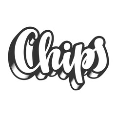 Chips vector hand drawn lettering