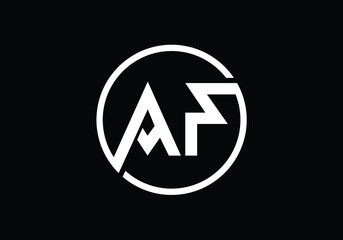 A F letter sign symbol. Initial Letter A F Logo Design Vector Template. Monogram logo