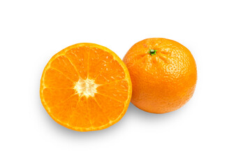 tangerine isolate, ripe mandarinon a white background