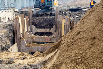 Fototapeta na wymiar Excavation safety