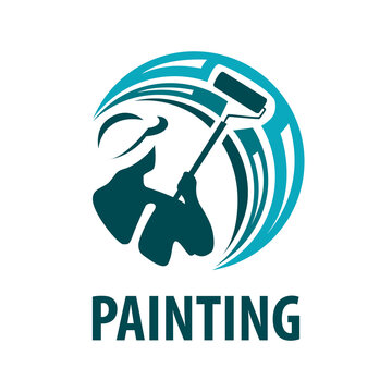 Vector Logo Of A Painter, Painting Work