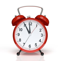 Abstract alarm clock on white background. 3D rendering..