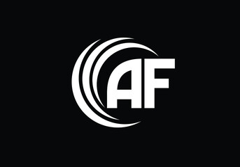 A F letter sign symbol. Initial Letter A F Logo Design Vector Template. Monogram logo