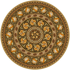 Vector ornament vintage ethnic round illustration