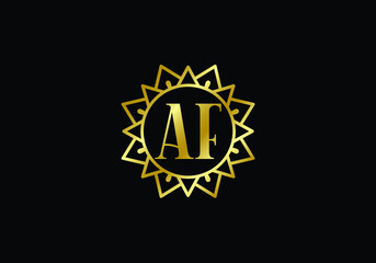 A F letter sign symbol. Initial Letter A F Logo Design Vector Template. Monogram logo