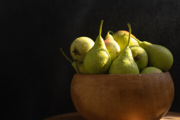 Ripe pear in the sun