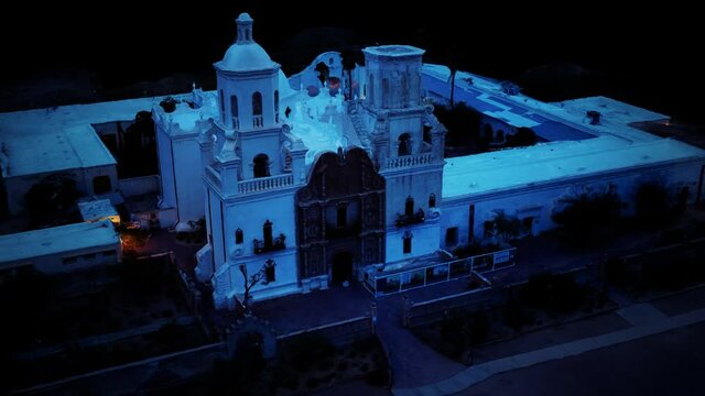 San Xavier del Bac Mission at night