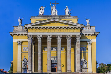 Cathedral Basilica of St. John the Apostle or Eger Cathedral - third largest Catholic Church in Hungary. Eger Cathedral built in 1831 - 1837 in classicist designs. Eger, Hungary