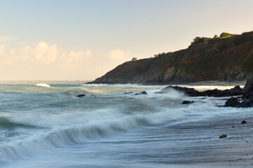Plérin (22) : plage de Martin, la pointe du roselier en arrière plan.