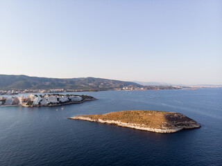 Sa Porrasa island aerial drone shot - Magaluf - Majorca