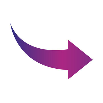 arrow indicates the direction curved gradient style icon