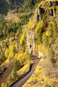 The Rowena Loops section of the old Columbia River Highway near Rowena, Oregon.