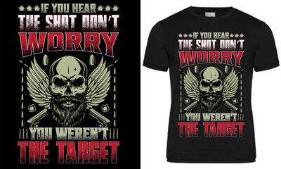 Gun Skull T-shirt Design