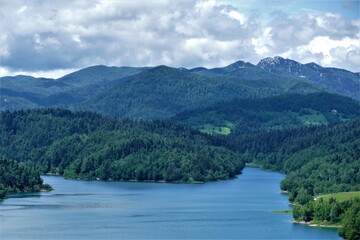 Fototapeta premium Beautiful and peaceful lake landscape