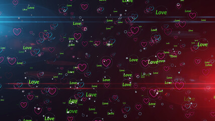 Cyber love symbols illustration