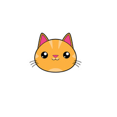 Happy Kitty Face Vector Illustration