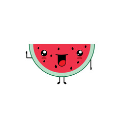 Happy Watermelon Character