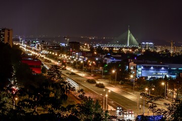 Fototapeta na wymiar night view of the city belgrade