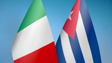 Italy and Cuba two flags