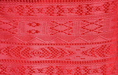 Red Ornament Fabric Texture