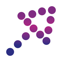 dotted arrow upload growth direction icon gradient style