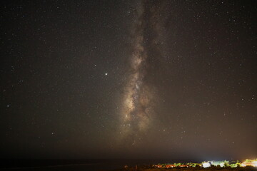 Okinawa,Japan-July 20, 2020: The milky way observed at Miyakojima island, Okinawa, Japan, at...