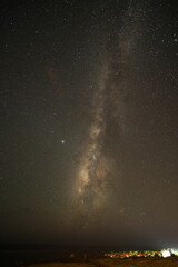 Okinawa,Japan-July 20, 2020: The milky way observed at Miyakojima island, Okinawa, Japan, at...