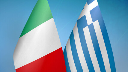 Italy and Greece two flags