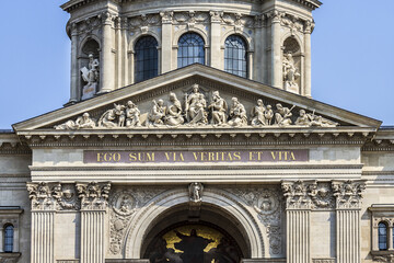 Fragment of St. Stephen's Basilica - Roman Catholic Basilica in Budapest, most important church in Hungary. Basilica named in honor of Stephen - first King of Hungary. Budapest, Hungary.