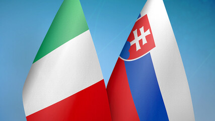 Italy and Slovakia two flags