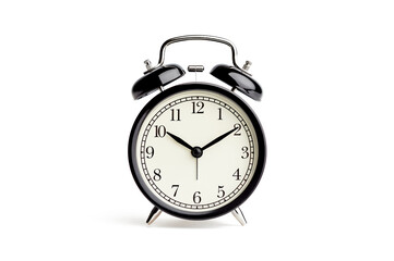 old fashioned alarm clock on white backgrounds