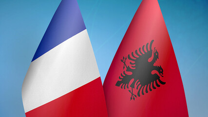 France and Albania two flags