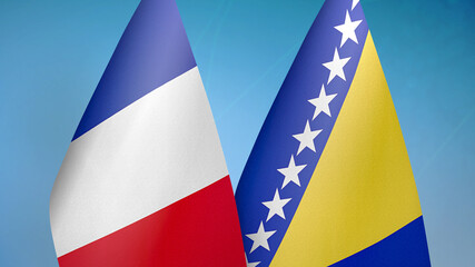 France and Bosnia and Herzegovina two flags