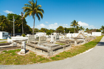 Key West Cemetery located in the historic district in Key West, Florida