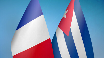 France and Cuba two flags