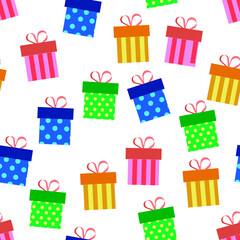 colorful birthday gifts pattern vector