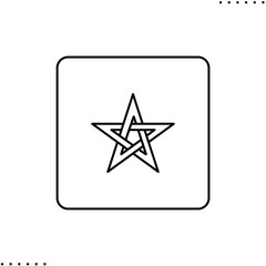 Morocco square flag vector icon in outlines 