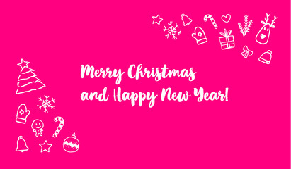 Merry Christmas and Happy New Year Symbols Vector seamless pattern 