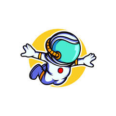 Fototapeta na wymiar Astronaut illustration of a cartoon character