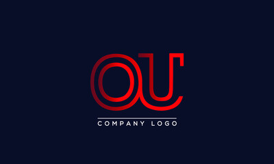 Fototapeta na wymiar Creative letters OU or UO Logo Design Vector Template. Initial Letters OU Logo Design 