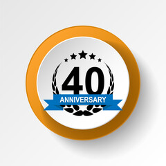 Anniversary, 40 years multicolored icon button. Can be used for web, logo, mobile app, UI, UX