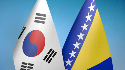South Korea and Bosnia and Herzegovina two flags