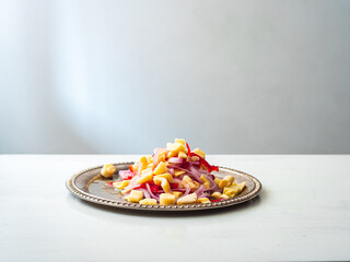 Vegan Palm Tree Heart Cebiche Peruvian Traditional Maritime Dish