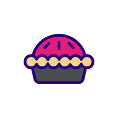 pie icon vector illustration filled outline style. food icon set.