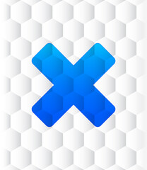 Cancel icon hexagon seamless pattern abstract white background